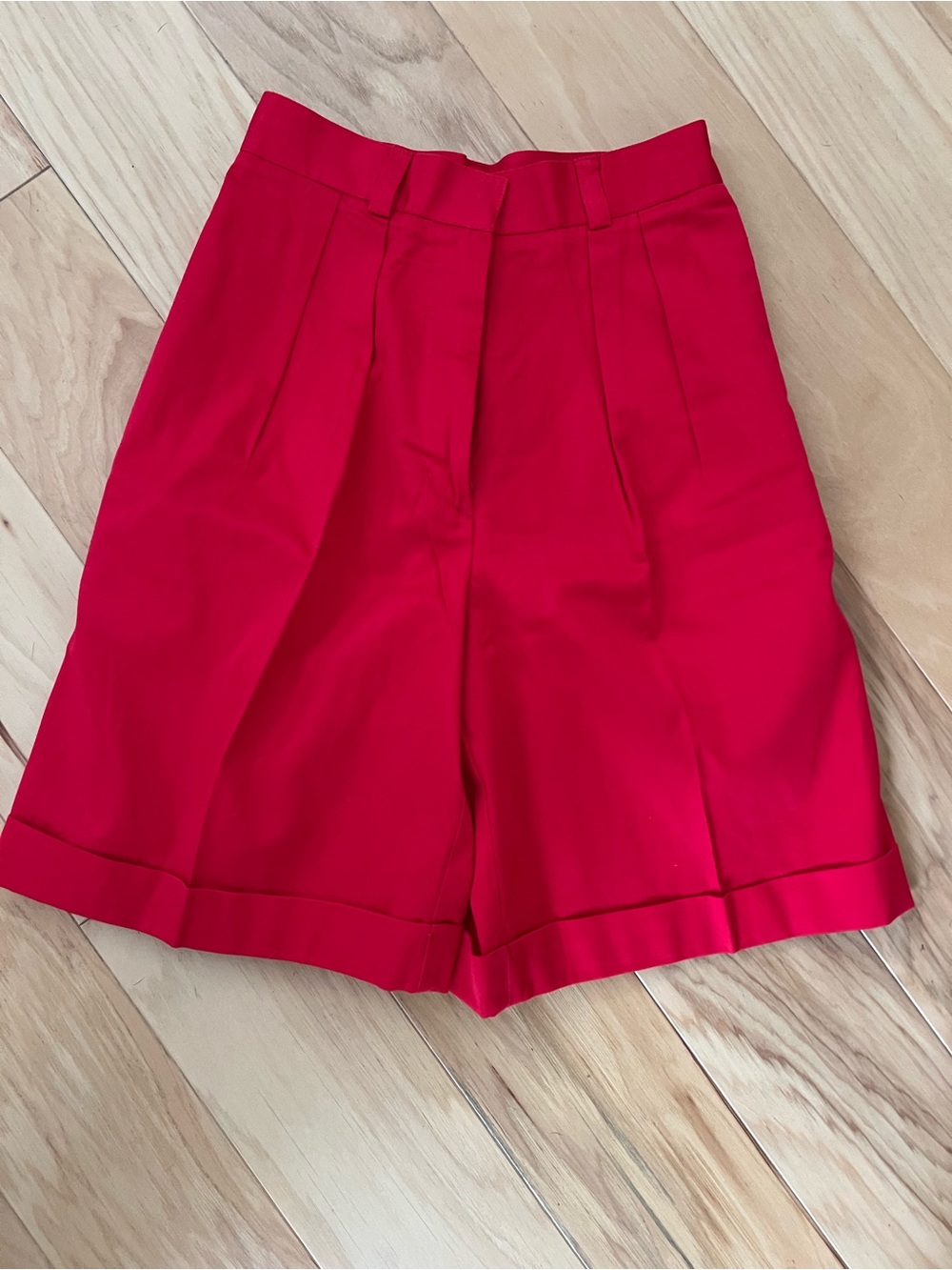 J. Crew Red High-Waisted Bermuda Shorts